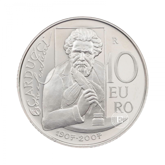 10 Eur (22 g) silbermünze PROOF Giouse Carducci, Saint Marin 2007