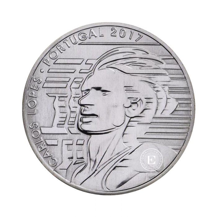 7.5 Eur srebrna moneta Carlos Lopes, Portugalia 2017