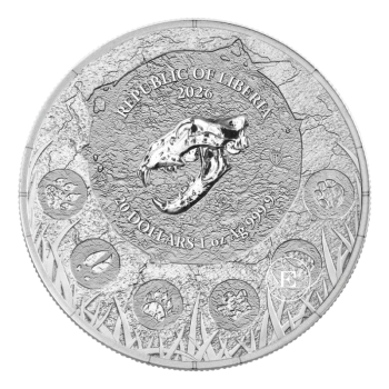 1 oz (31.10 g) sidabrinė moneta Megafauna – Cave Lion, Liberija 2026