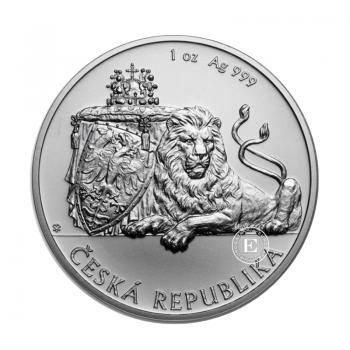 1 oz (31.10 g) sidabrinė moneta Čekijos liūtas, Niujė 2019