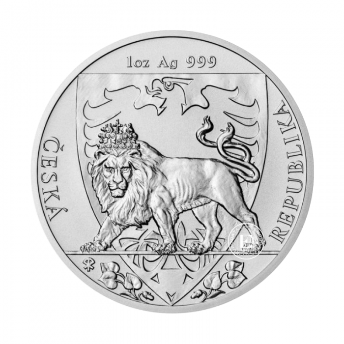 1 oz (31.10 g) sidabrinė moneta Čekijos liūtas, Niujė 2020