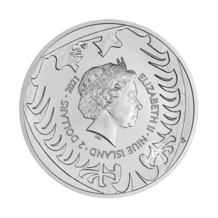 1 oz (31.10 g) sidabrinė moneta Čekijos liūtas, Niujė 2021