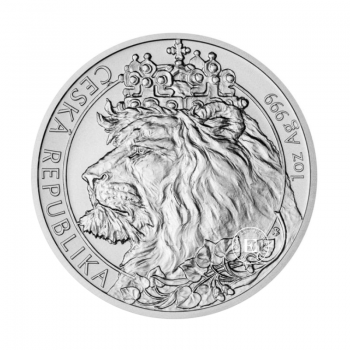 1 oz (31.10 g) sidabrinė moneta Čekijos liūtas, Niujė 2021
