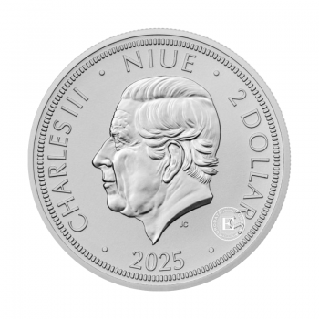 1 oz (31.10 g) sidabrinė moneta Čekijos liūtas, Niujė 2025