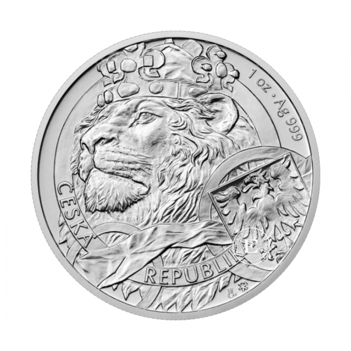 1 oz (31.10 g) sidabrinė moneta Čekijos liūtas, Niujė 2025