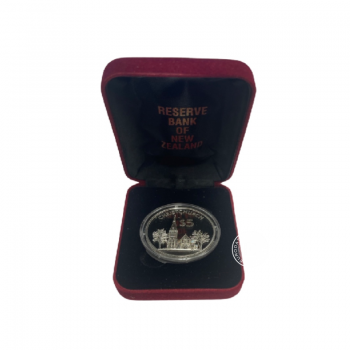 5 dolerių (27.22 g) sidabrinė PROOF moneta Kraistčerčas, Naujoji Zelandija 1997