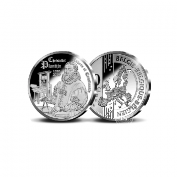 10 Eur (18.75 g) sidabrinė PROOF moneta Christoffel Plantijn, Belgija 2020