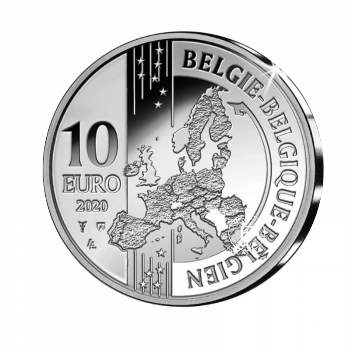 10 Eur (18.75 g)  silver PROOF coin Christoffel Plantijn, Belgium 2020