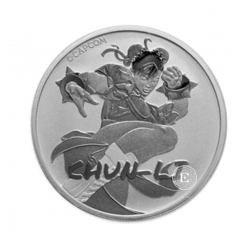 1 oz (31.10 g) sidabrinė moneta Street Fighter - Chun Li, Tuvalu 2022
