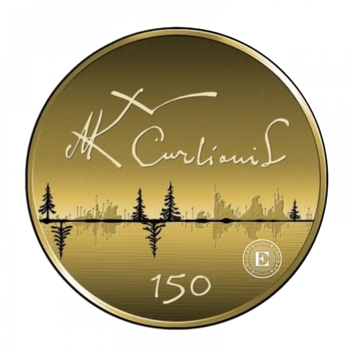 50 eurų (7.78 g) auksinė PROOF moneta Mikalojaus Konstantino Čiurlionio gimimo 150-metis, Lietuva 2025