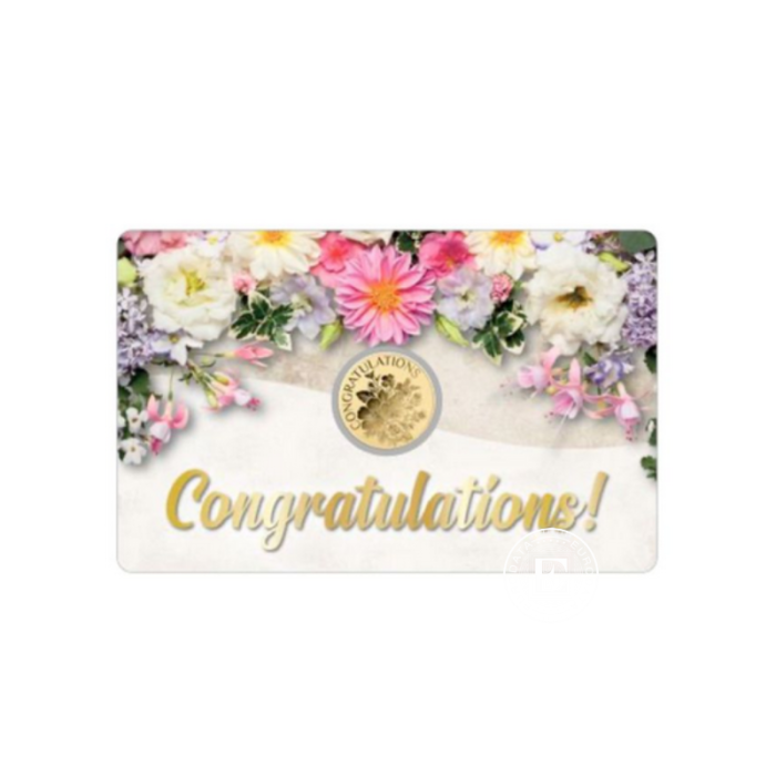1/1000 oz  złota moneta Congratulation - Flowers, Gabon