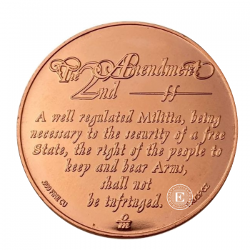 1 oz copper round Eagle with 2 Guns 2nd Amendment, USA random year