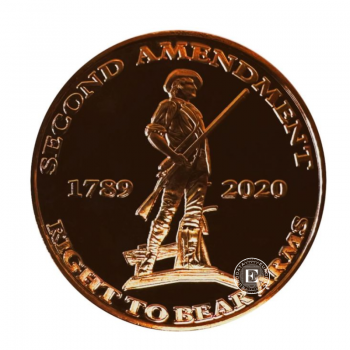 1 oz copper round Right to Bear Arms 2nd Amendment, USA random year