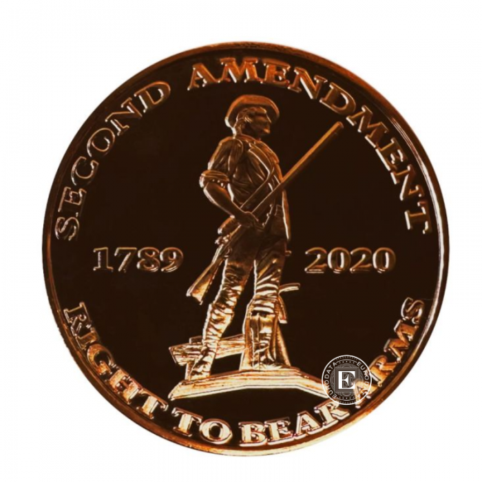 1 oz copper round Right to Bear Arms 2nd Amendment, USA random year