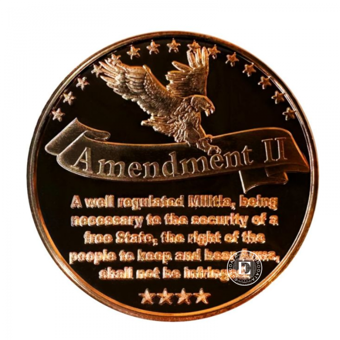 1 oz copper round Right to Bear Arms 2nd Amendment, USA random year