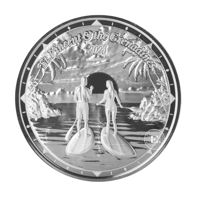 1 oz (31.10 g)  Silbermünze St. Vincent & The Grenadines - Paddleboard Couple, Östliche Karibik 2024