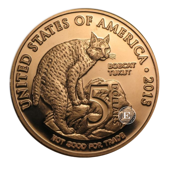 1 oz copper round Native American Los Coyotes, USA (random year)