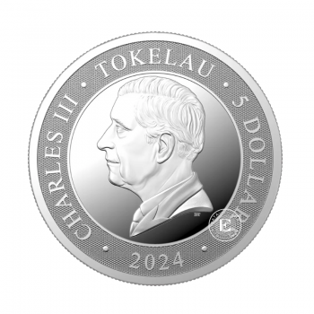 1 oz (31.10 g) sidabrinė moneta Krokodilas, Tokelau 2024