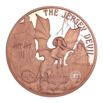 1 oz (31.10 g) Kupfermünze Cryptid Creatures The Jersey Devil, USA random year