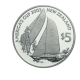 5 dolerių (28.28 g) sidabrinė PROOF moneta Amerikos taurė 2003, Naujoji Zelandija 2002