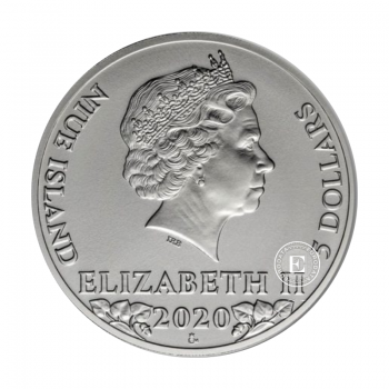 2 oz (62.20 g) sidabrinė moneta Čekijos liūtas, Niujė 2020