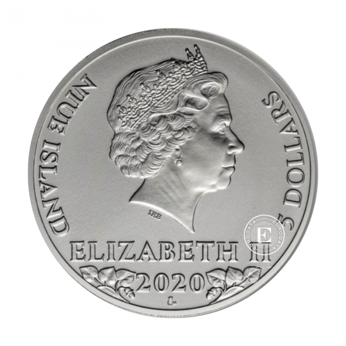 2 oz (62.20 g) sidabrinė moneta Čekijos liūtas, Niujė 2020