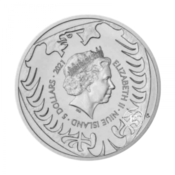 2 oz (62.20 g) sidabrinė moneta Čekijos liūtas, Niujė 2021