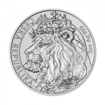 2 oz (62.20 g) sidabrinė moneta Čekijos liūtas, Niujė 2021
