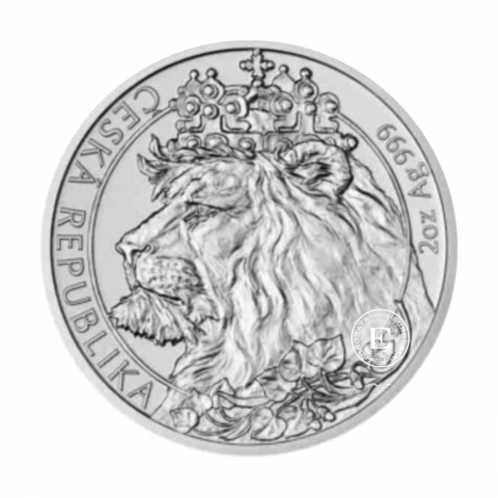 2 oz (62.20 g) sidabrinė moneta Čekijos liūtas, Niujė 2021