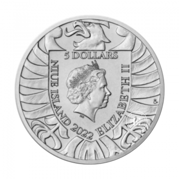 2 oz (62.20 g) sidabrinė moneta Čekijos liūtas, Niujė 2022