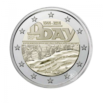 2 Eur moneta 70-osios Normandijos išsilaipinimo metinės - D diena, Prancūzija 2014