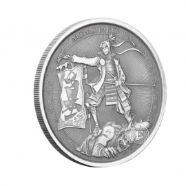 1 oz (31.10 g) sidabrinė moneta Momotaro and the Demon in Anime Style (Legends of Japan), Samoa 2020 (Antique Finish)