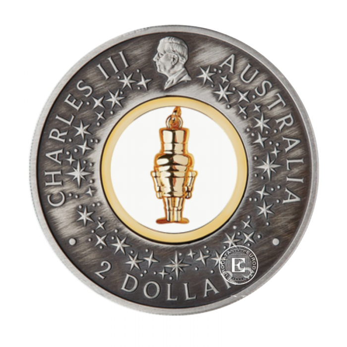 2 oz (62.20 g) Silbermünze farbig, Nutcracker, Australien 2024