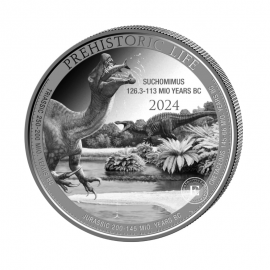 1 oz (31.10 g) sidabrinė moneta Prehistoric Life II - Suchomimus, Kongo Respublika 2024