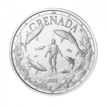 1 oz (31.10 g) sidabrinė moneta EC8 Grenada – Shark Diver, Rytų Karibų Salos 2024