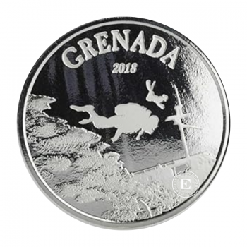 1 oz (31.10 g) sidabrinė moneta EC8 Grenada – Diving, Rytų Karibų Salos 2018