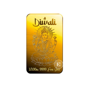 1/100 oz investicinio aukso luitas Giwali Lakshimi, Private Mint 999.9