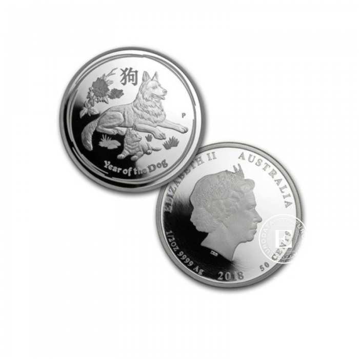 3.5 oz (108.85 g) silber Münzenset PROOF Lunar II - Year of  Dog, Australien 2018