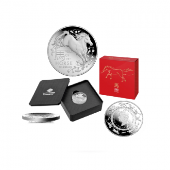 1 oz (31.10 g) sidabrinė PROOF moneta - Lunar RAM - Arklio metai, Australija 2026