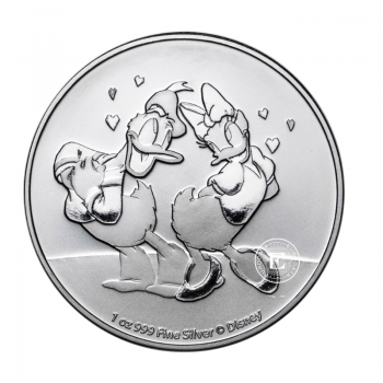1 oz (31.10 g) sidabrinė moneta Donald Duck & Daisy Duck, Niujė 2021