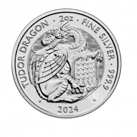 2 oz (62.20 g) Silbermünze The Royal Tudor Beasts – Dragon, Großbritannien, 2024