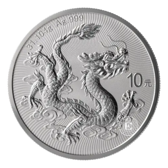 1 oz (31.10 g) sidabrinė moneta Drakonas, Kinija 2026