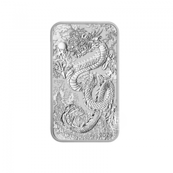 1 oz (31.10 g) sidabrinė stačiakampė moneta Drakonas, Australija 2024