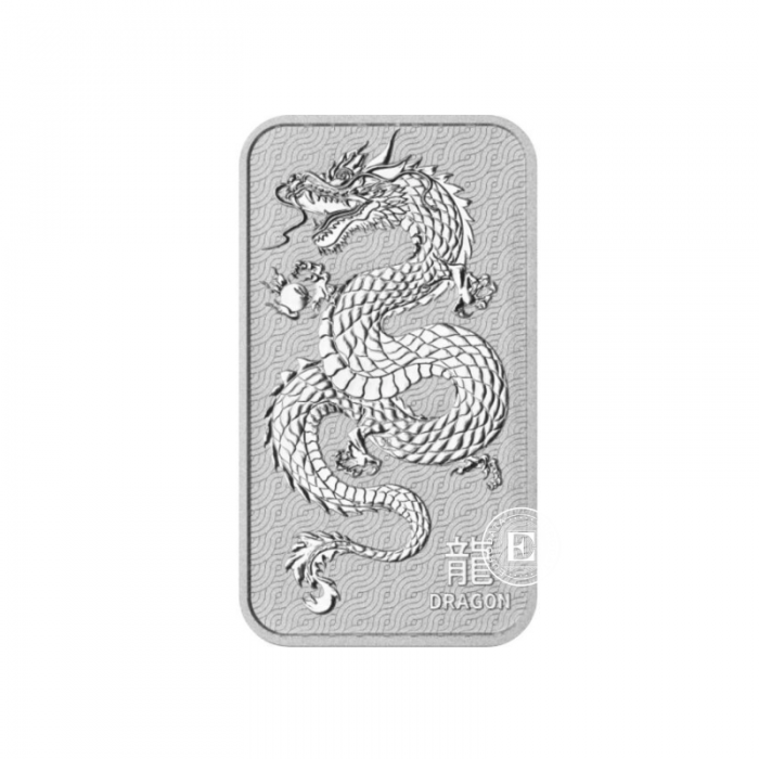 1 oz (31.10 g) sztabka srebra Dragon, Perth Mint  999.9