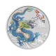 1 oz (31.10  g) pièce d'argent coloree Lunar III - Year of  Dragon, Australie 2024 (turquoise)