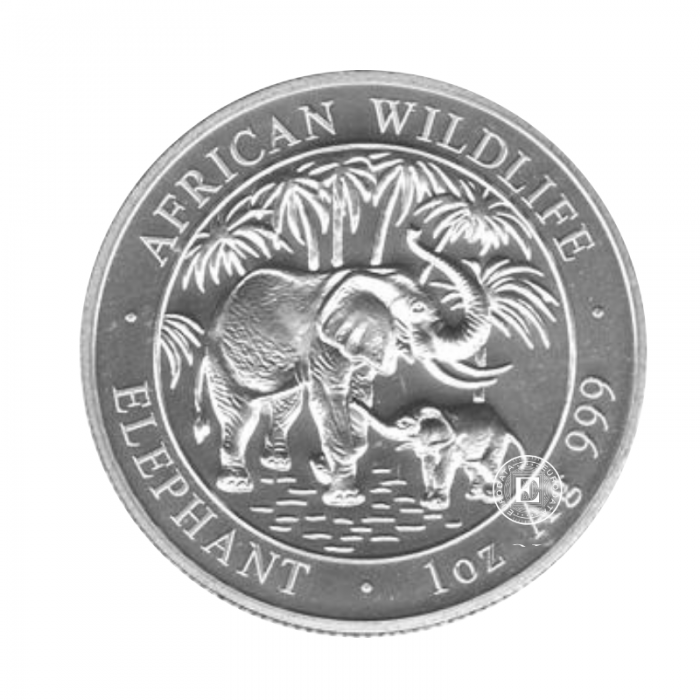 1 oz (31.10 g) pièce d'argent Elephant, Somalie 2007