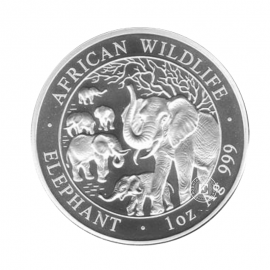 1 oz (31.10 g) srebrna moneta Elephant, Somalia 2008