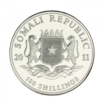 1 oz (31.10 g) sidabrinė moneta Afrikos laukinė gamta - Dramblys, Somalis 2011
