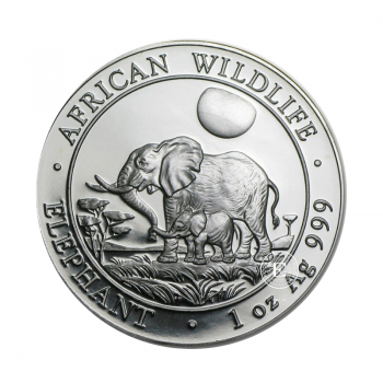 1 oz (31.10 g) sidabrinė moneta Afrikos laukinė gamta - Dramblys, Somalis 2011