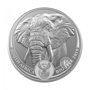 1 oz (31.10 g) sidabrinė moneta kortelėje Didysis penketas - Dramblys, Pietų Afrikos Respublika 2019